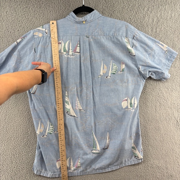 Reyn Spooner Vintage Sailboat Print Button-Up Shirt Men’s M Classic Fit Nautical - Picture 6 of 15